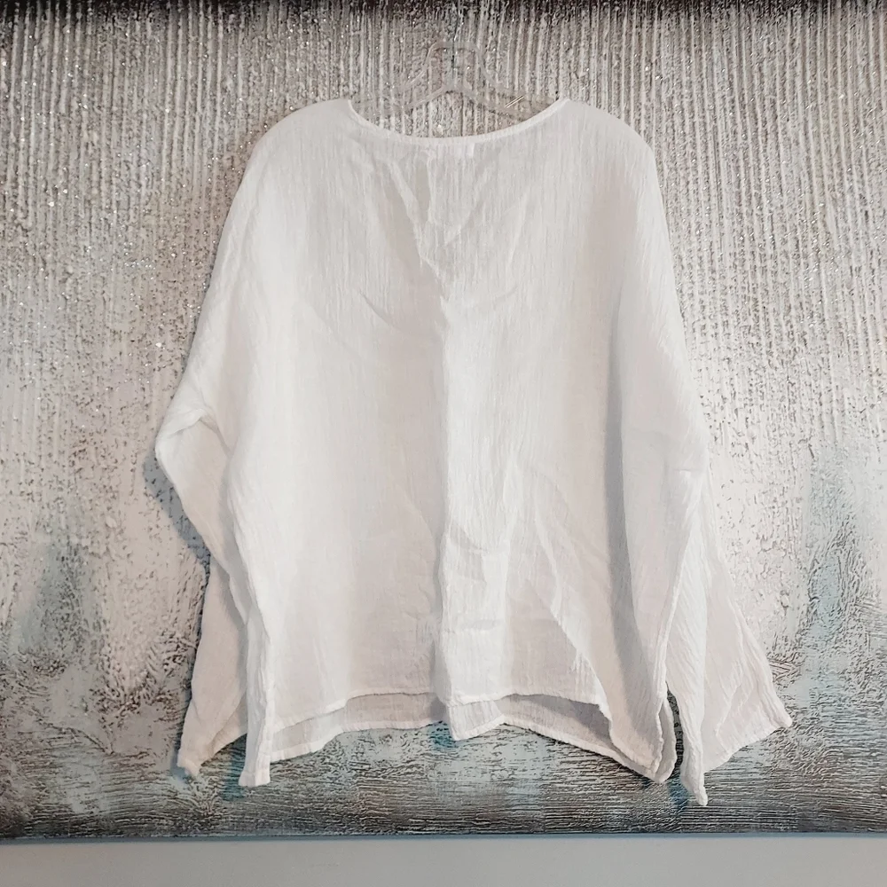 CP SHADES Two Oversized Boho linen Shirt  Sz-M_2
